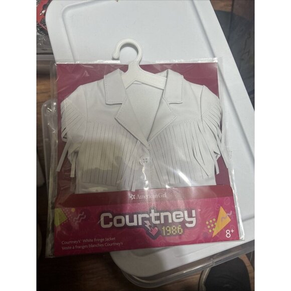 18" American Girl Doll Clothes COURTNEY White FRINGE JACKET NEW in Package - Picture 1 of 2
